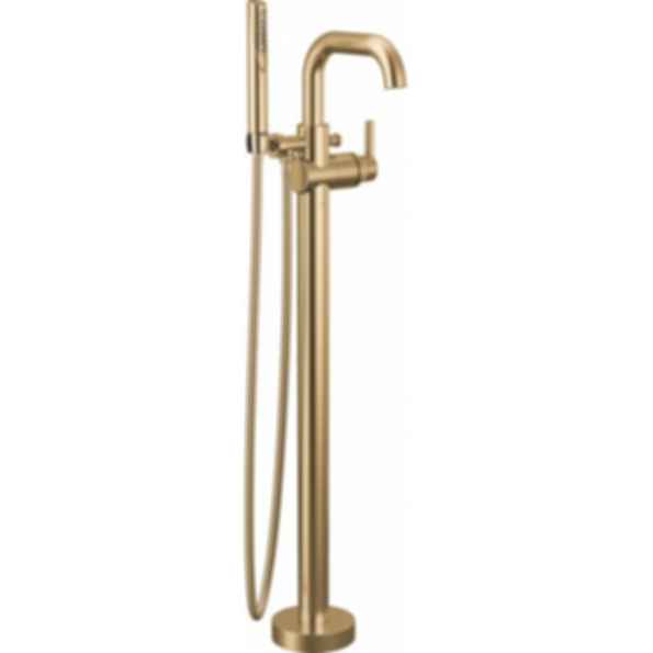 TRINSIC®  Single Handle Floor Mount Tub Filler Trim with Hand Shower - Square Spout - Lever Handle - T4754-FL