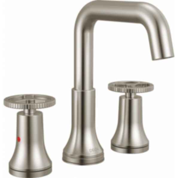 TRINSIC® Two Handle Widespread Bathroom Faucet with Square Spout and Wheel Handles - 35547-MPU-DST
