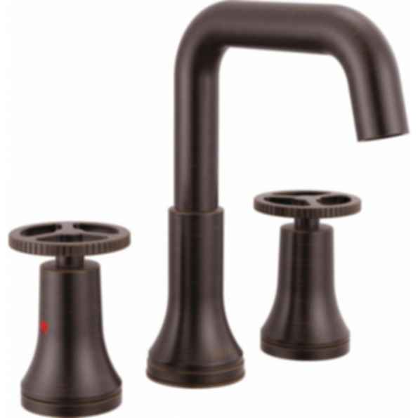 TRINSIC® Two Handle Widespread Bathroom Faucet with Square Spout and Wheel Handles - 35547-MPU-DST