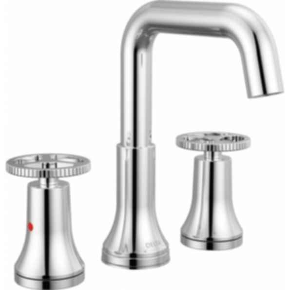 TRINSIC® Two Handle Widespread Bathroom Faucet with Square Spout and Wheel Handles - 35547-MPU-DST