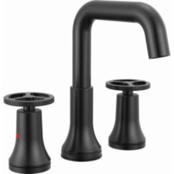 TRINSIC® Two Handle Widespread Bathroom Faucet with Square Spout and Wheel Handles - 35547-MPU-DST