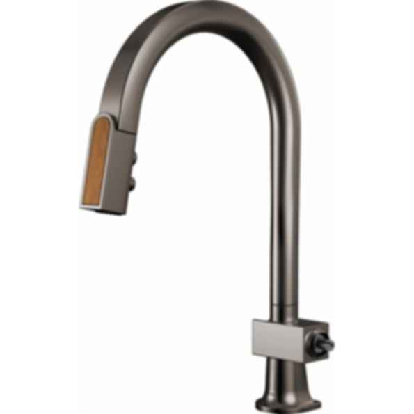 Frank Lloyd Wright® Kitchen Collection by Brizo® Pull-Down Kitchen Faucet with Arc Spout and Wood Wand - Less Handle - 63022LF-WDLHP