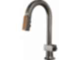 Frank Lloyd Wright® Kitchen Collection by Brizo® Pull-Down Prep Faucet with Arc Spout and Wood Wand - Less Handle - 63922LF-WDLHP