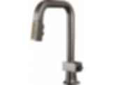 Frank Lloyd Wright® Kitchen Collection by Brizo® Pull-Down Prep Faucet with Square Spout and Wood/Concrete Wand - Less Handle - 63923LF-WDLHP