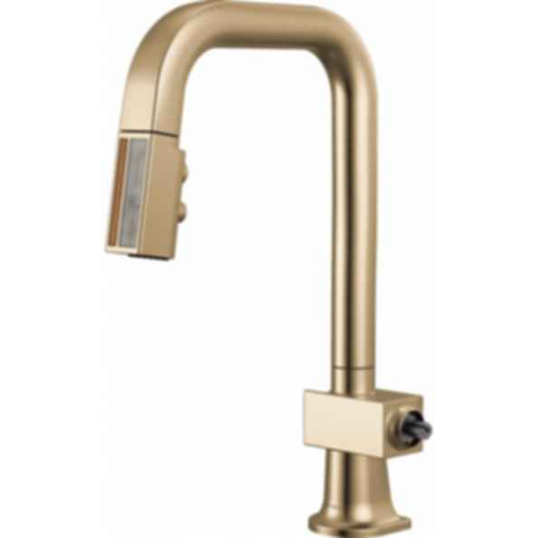 Frank Lloyd Wright® Kitchen Collection by Brizo® Pull-Down Prep Faucet with Square Spout and Wood/Concrete Wand - Less Handle - 63923LF-WDLHP