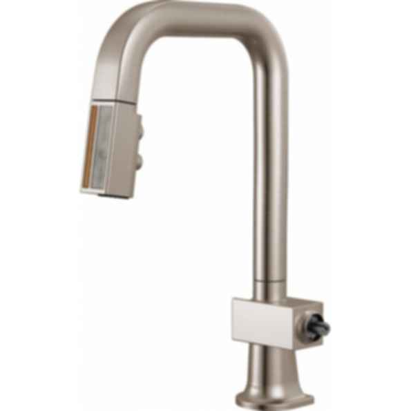 Frank Lloyd Wright® Kitchen Collection by Brizo® Pull-Down Prep Faucet with Square Spout and Wood/Concrete Wand - Less Handle - 63923LF-WDLHP