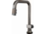 Frank Lloyd Wright® Kitchen Collection by Brizo® SmartTouch® SmartTouch® Pull-Down Kitchen Faucet with Square Spout and Wood/Concrete Wand - Less Handle - 64023LF-WDLHP
