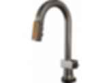 Frank Lloyd Wright® Kitchen Collection by Brizo® SmartTouch® Pull-Down Prep Faucet with Arc Spout and Wood Spout - Less Handle - 64922LF-WDLHP