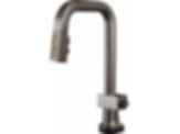 Frank Lloyd Wright® Kitchen Collection by Brizo® SmartTouch® Pull-Down Prep Faucet with Square Spout and Wood/Concrete Wand - Less Handle - 64923LF-WDLHP