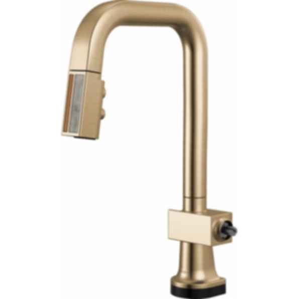 Frank Lloyd Wright® Kitchen Collection by Brizo® SmartTouch® Pull-Down Prep Faucet with Square Spout and Wood/Concrete Wand - Less Handle - 64923LF-WDLHP