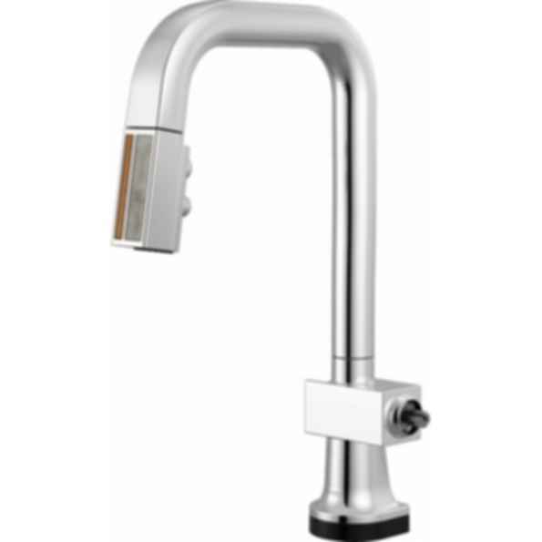 Frank Lloyd Wright® Kitchen Collection by Brizo® SmartTouch® Pull-Down Prep Faucet with Square Spout and Wood/Concrete Wand - Less Handle - 64923LF-WDLHP