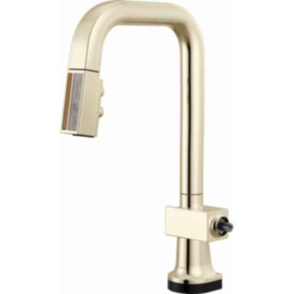 Frank Lloyd Wright® Kitchen Collection by Brizo® SmartTouch® Pull-Down Prep Faucet with Square Spout and Wood/Concrete Wand - Less Handle - 64923LF-WDLHP