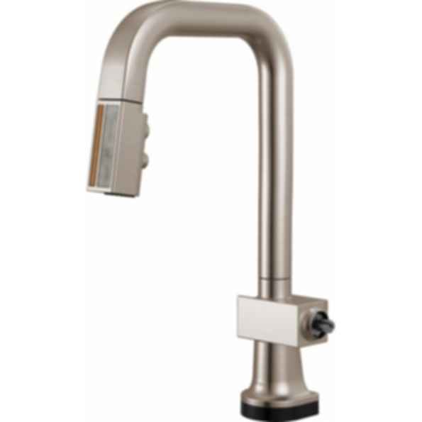 Frank Lloyd Wright® Kitchen Collection by Brizo® SmartTouch® Pull-Down Prep Faucet with Square Spout and Wood/Concrete Wand - Less Handle - 64923LF-WDLHP