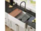 NOZLOO 33" Smooth Apron Fireclay Farmhouse Sink with Workstation Kit