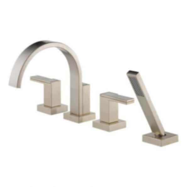 Siderna Brushed Nickel 4 Hole Roman Tub With Handshower by Brizo