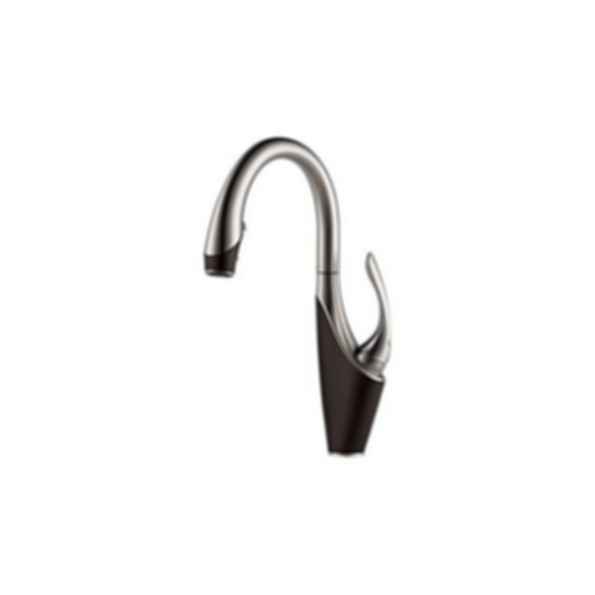 Brizo-Vuelo Cocoa Bronze and Stainless Steel Handle Pull Down Kitchen Faucet
