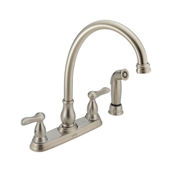 Two Handle Kitchen Faucet With Spray 4 Hole 8 Brilliance Two Handle Kitchen Faucet With Spray 4 Hole 8 Brilliance Stainless Steel