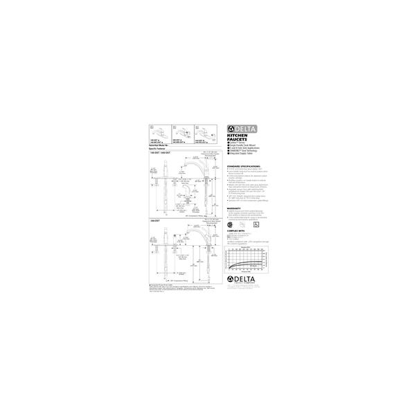 Collins Water Efficient Single Handle Kitchen Faucet W Spray