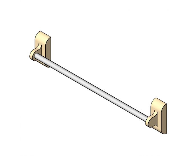 AmericanOlean Ceramic TOWEL BAR BRACKETS WITH WHITE PLASTIC BAR 2 3/4 X 4 7/8 X 3 15/16 BA730