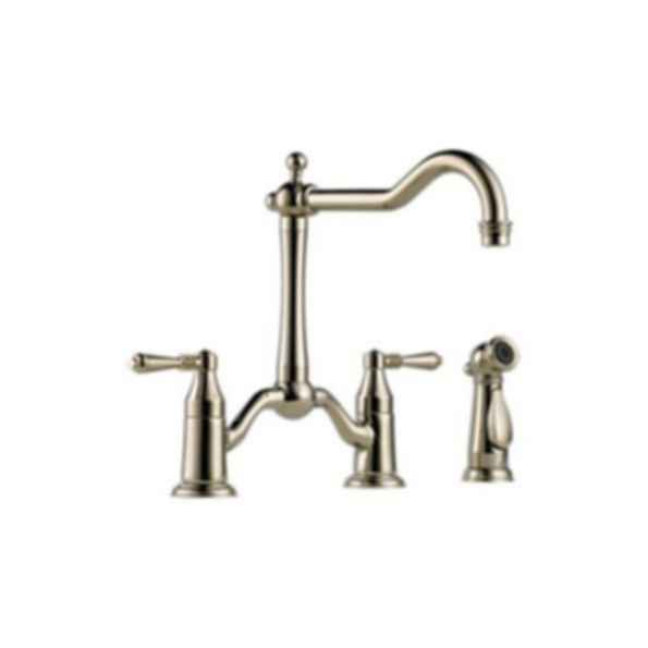 Tresa Two Handle Bridge Kitchen Faucet With Spray 62536LF-PN