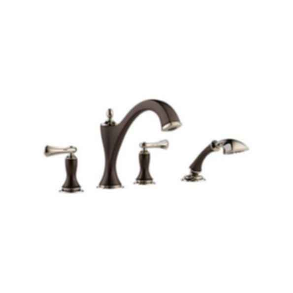 Charlotte Roman Tub with Handshower Trim - Polished Nickel - Cocoa Bronze