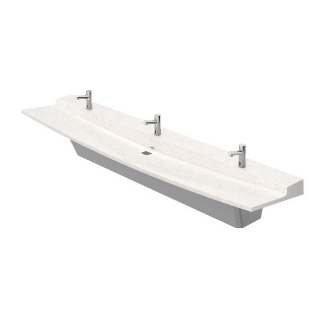 SLW03 - Three-user Streamlav Wing Solid Surface Handwashing Lavatory main image 1